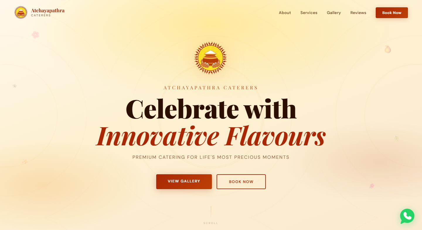 Atchayapathra Caterers - Catering business website by Dilliraj