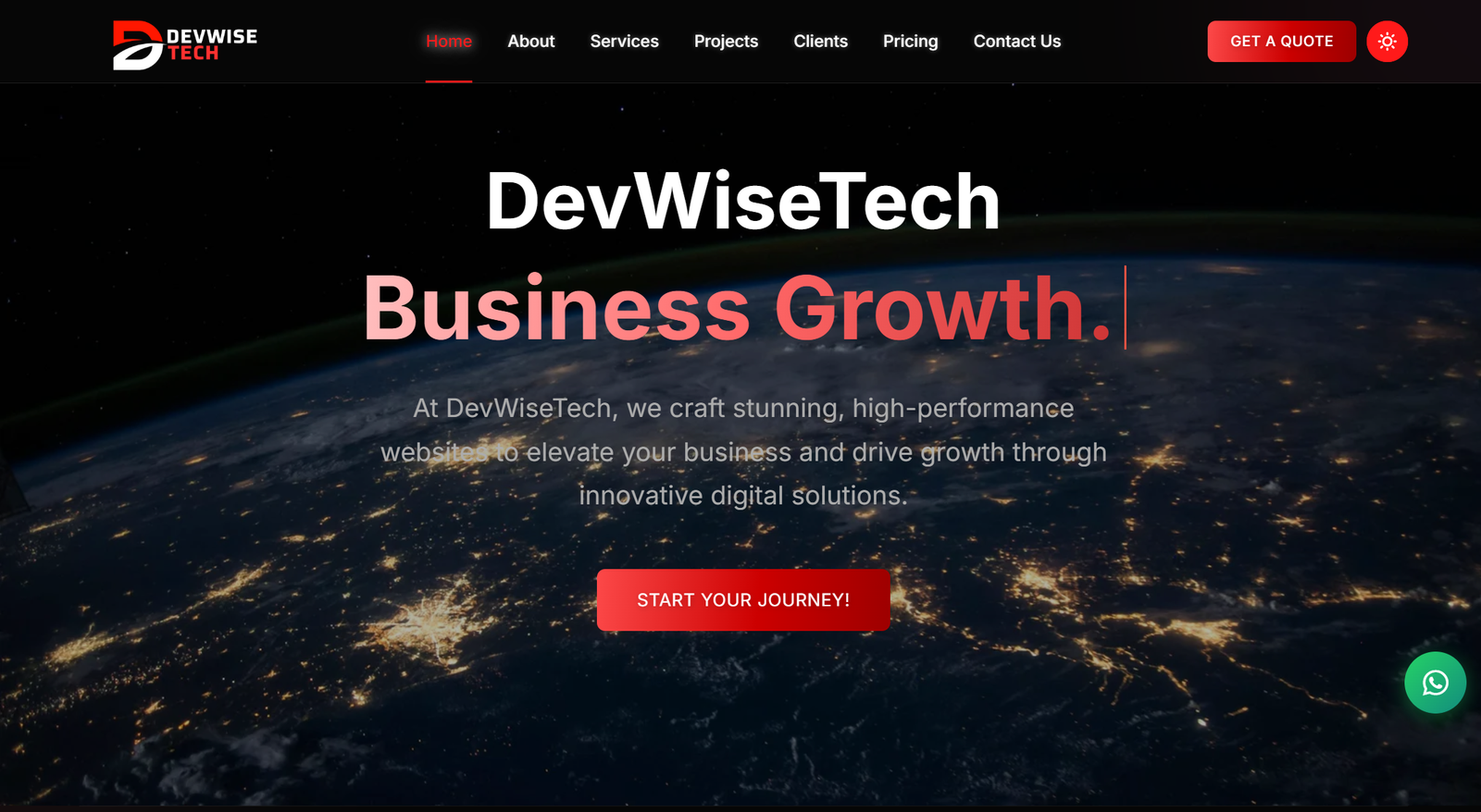 DevWise Tech - Corporate website built by Dilliraj via CodeSpidey
