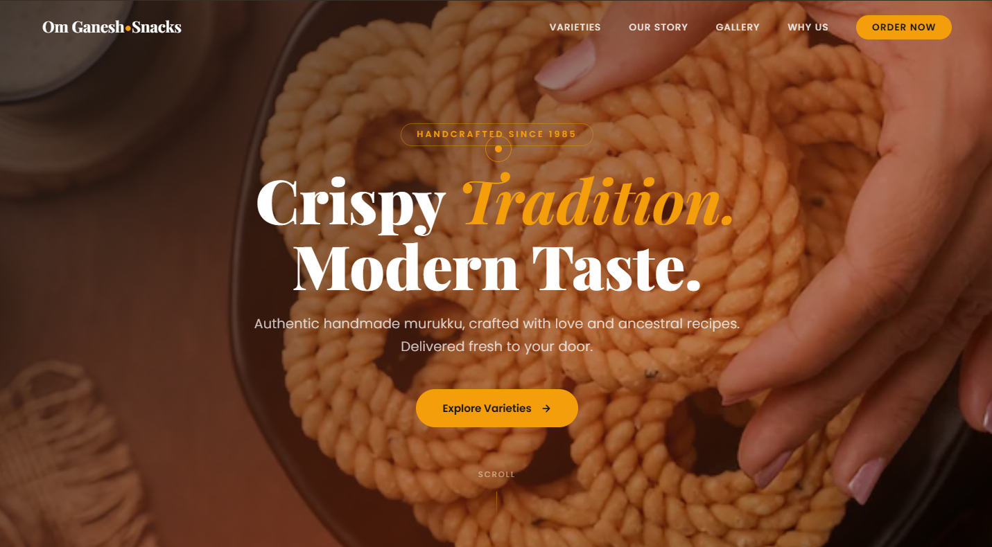 Om Ganesh Snacks - Business landing page by Dilliraj