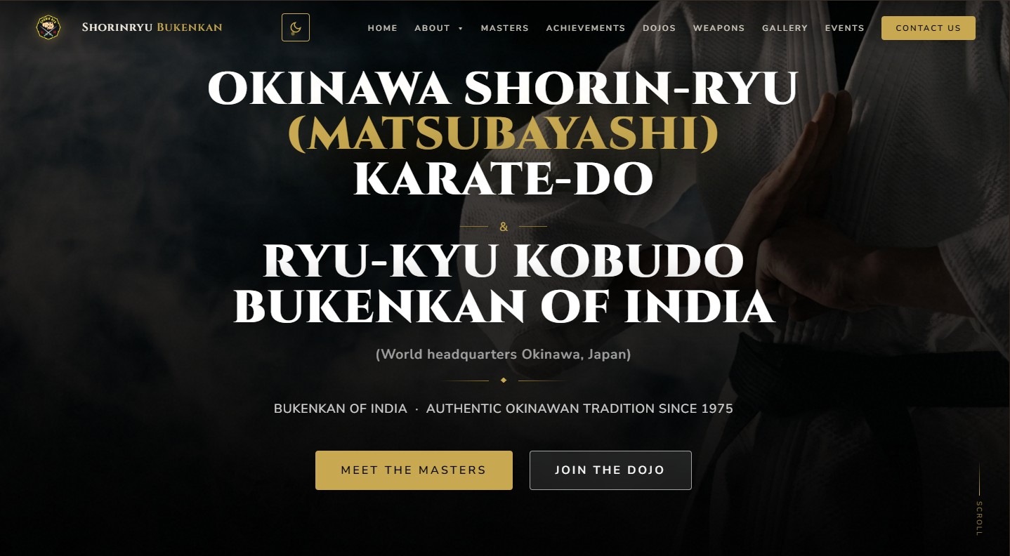 Shorinryu Bukenkan - Karate dojo website built by Dilliraj